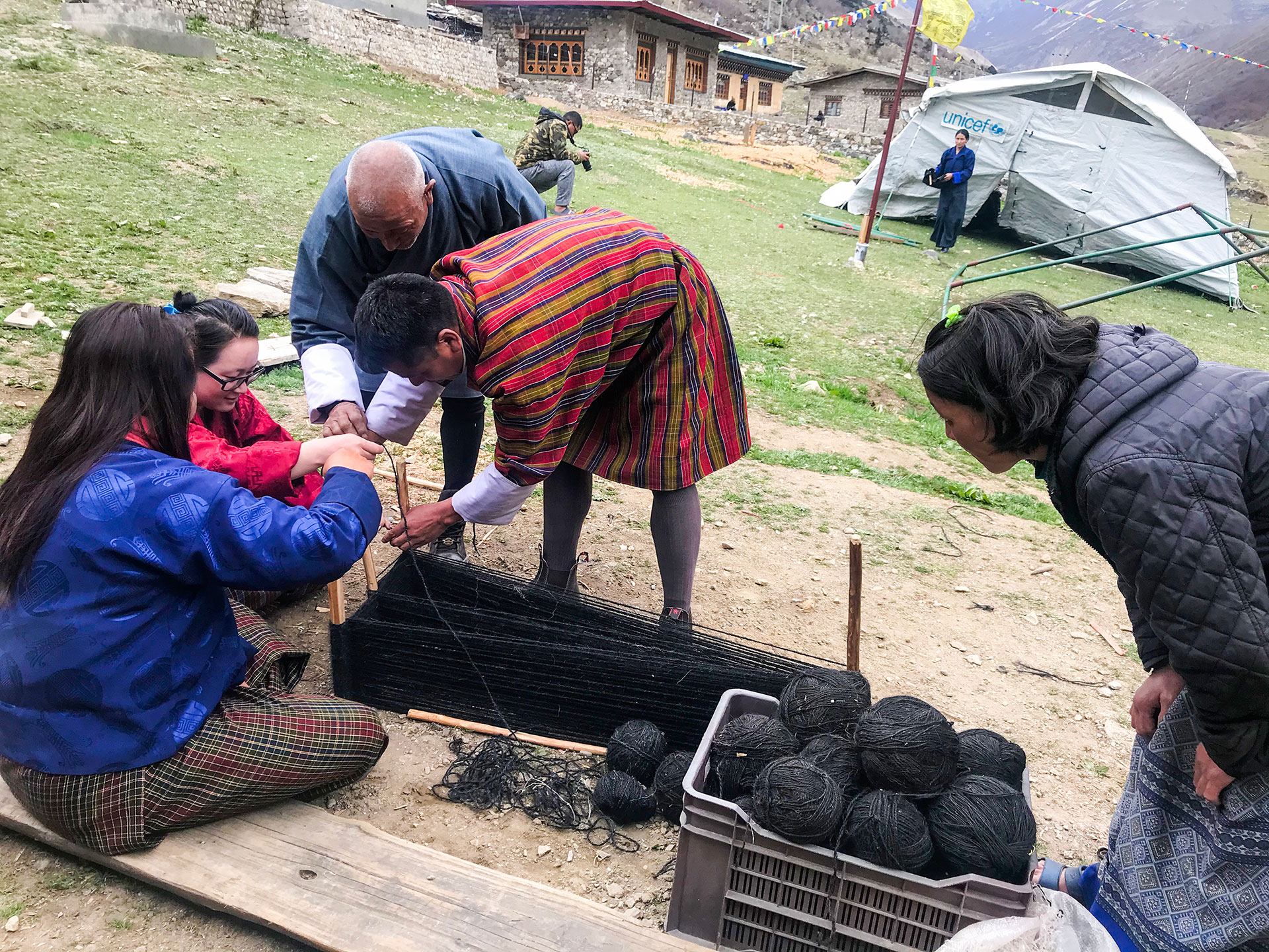 Highlanders Trained on Traditional Yakhair Tent Weaving in Jomolhari