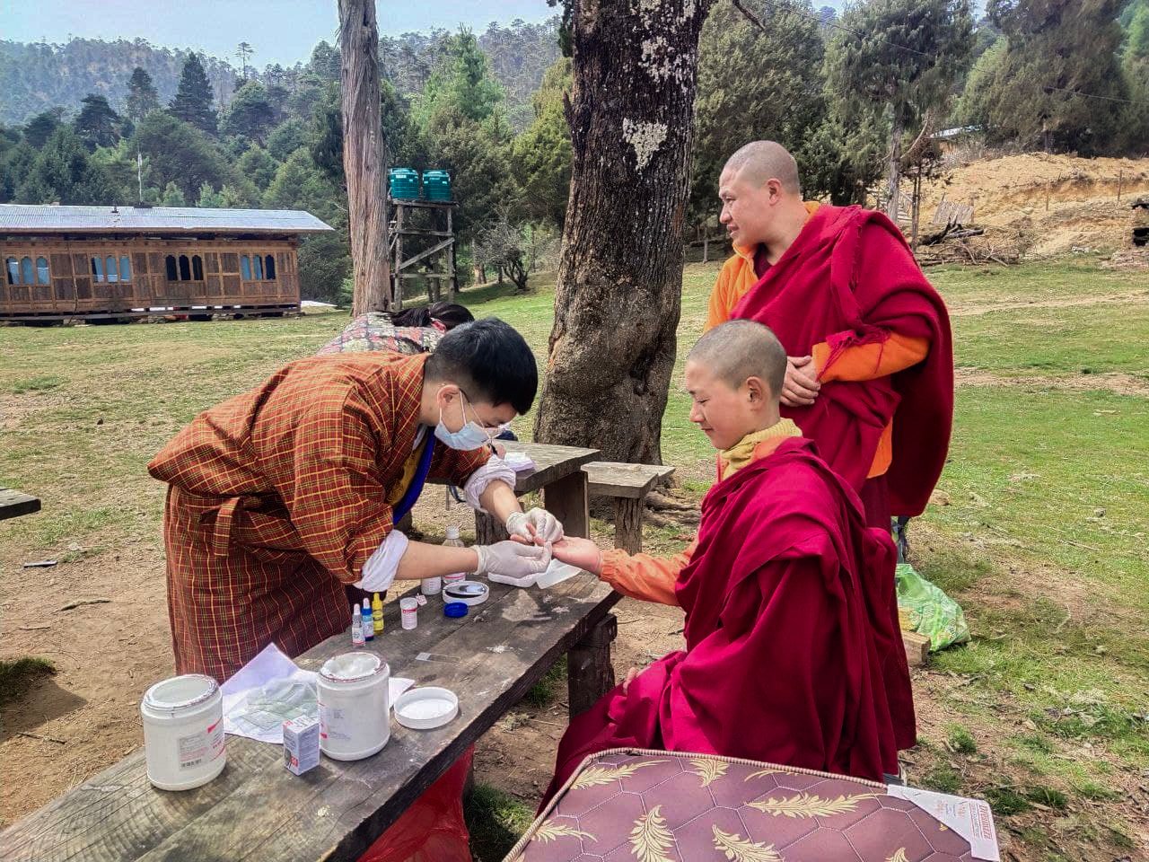 Health Camp at Dorji Tse Monastery in Bumthang Saves Monks a 14 Mile Walk to Receive Care