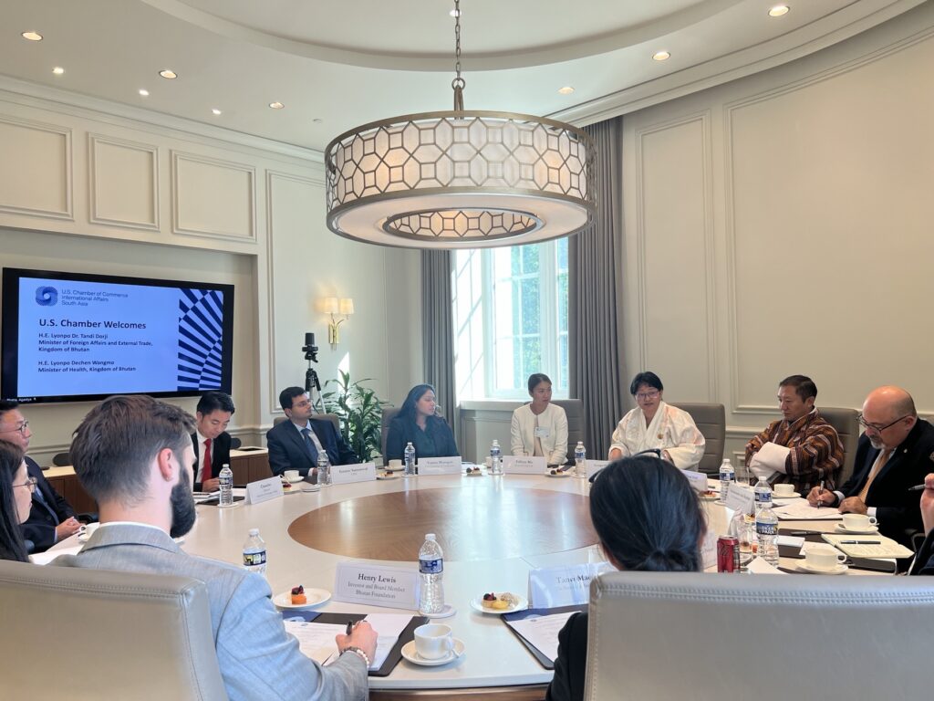 Bhutan delegation and Bhutan Foundation Board and Advisory Council members at the U.S. Chamber of Commerce.